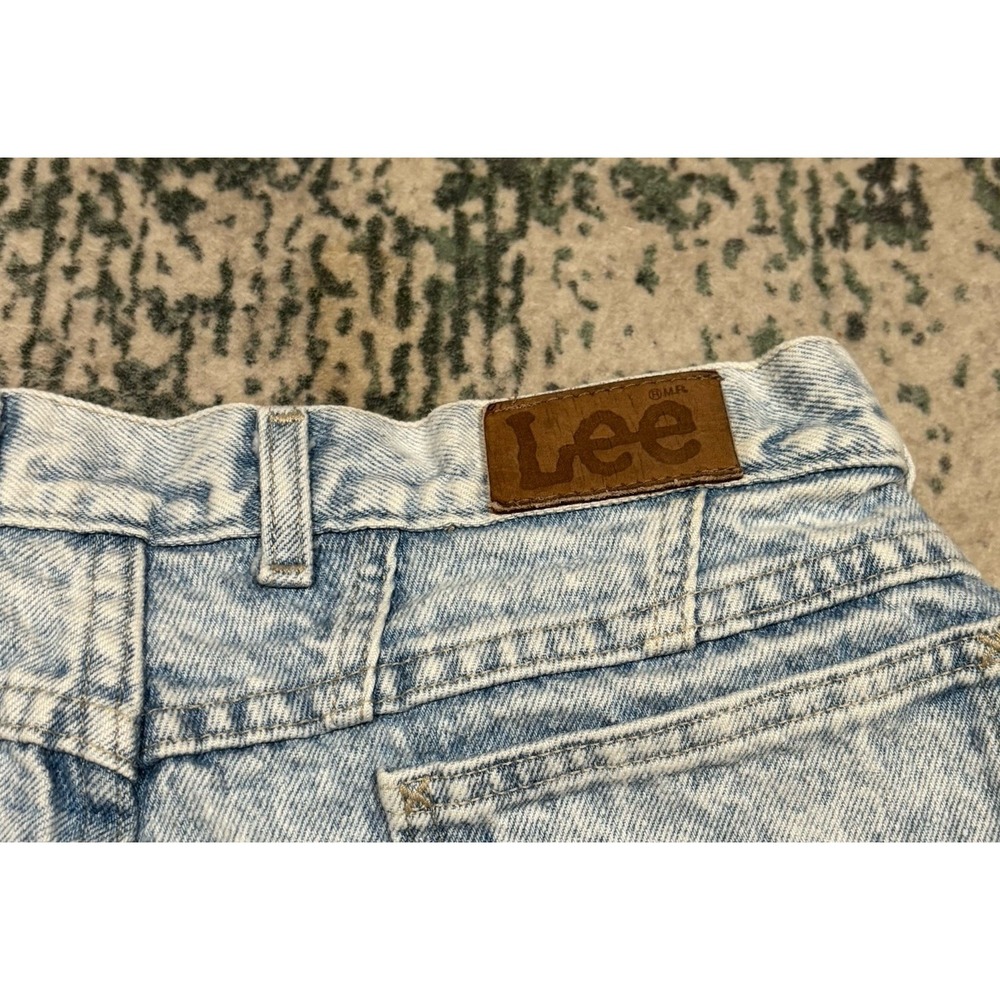Vintage Lee Acid Washed High Waste Mom Jeans Size 16 - 30X30 Made In USA - Picture 7 of 10